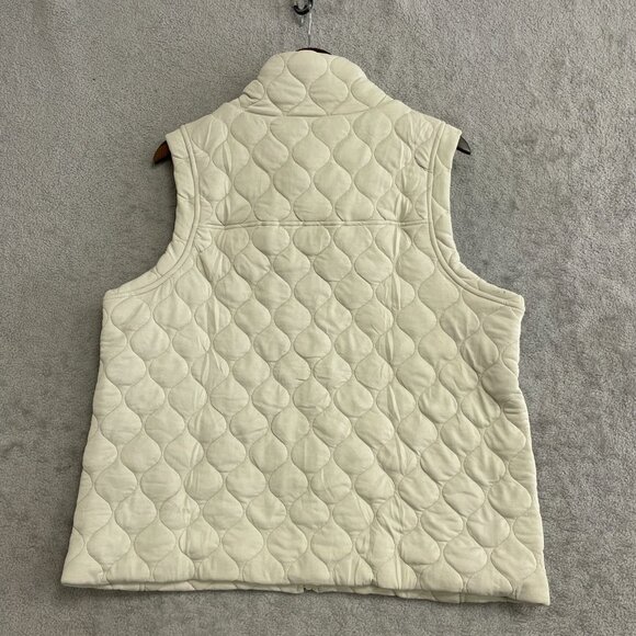 Ladies Quilted Vest Women's XL Kirkland Signature Stretch Fabric Beige N0011 - Picture 6 of 9